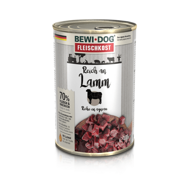 Bewidog Latas Rico en Cordero 400 Gr