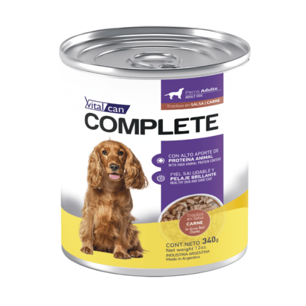 Lata Complete Perro Trocitos Carne R G 340 Gr