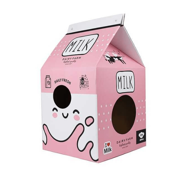 Rascador Casa de Leche para Gatos Rosado BRNX